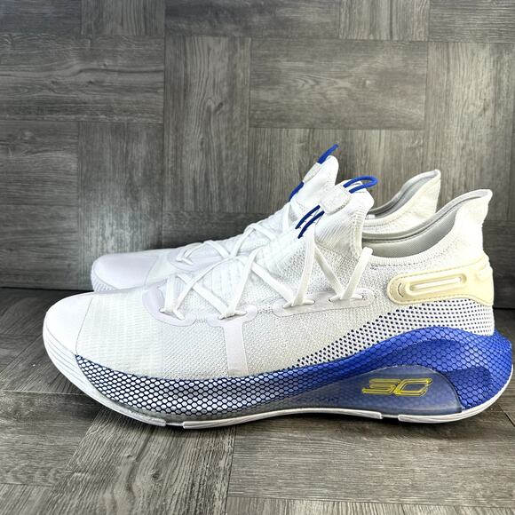 Under Armour Curry 6 Dub Nation White Royal Blue Mens Size 18 3020612-103 main image 7
